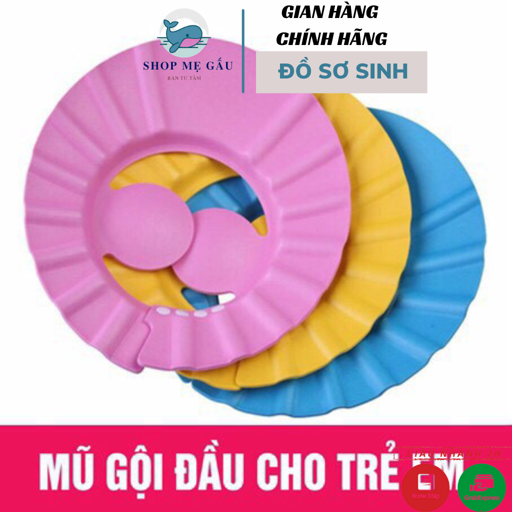 Mũ gội đầu, tắm an toàn cho bé mũ đội đầu chống thấm