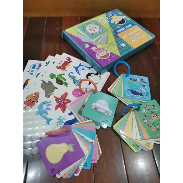 Học liệu bóc dán flashcard ghép hình giáo dục sớm thông minh cho bé 0-3 tuổi