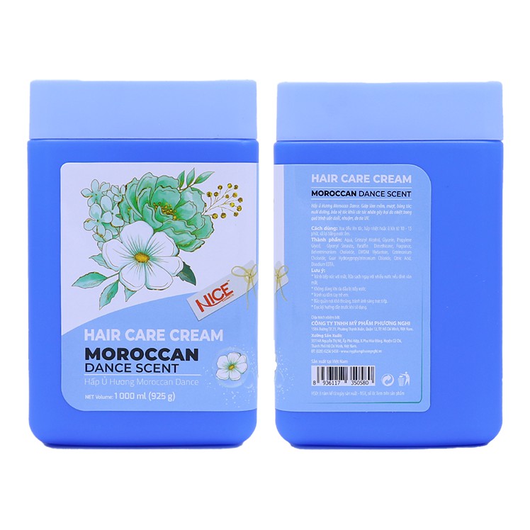 Hấp dầu  mềm mượt, phục hồi khô xơ, hư tổn Hương Morrocan Dance NICE Hair Care Cream Morrocan Dance 1000ml