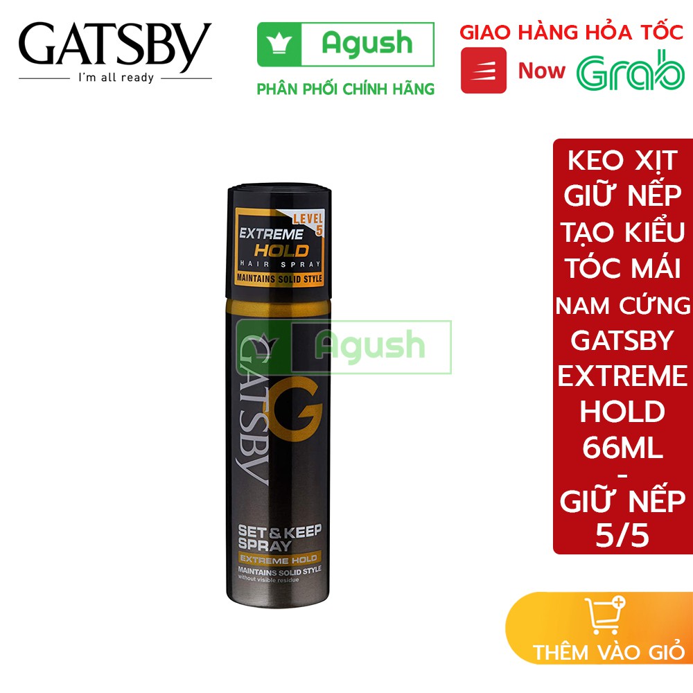 Keo xịt giữ nếp tóc nam nữ Gatsby Set Keep Hair Spray Extreme Hold chai mini 66ml xịt tóc khô tạo kiểu mái cứng giá rẻ