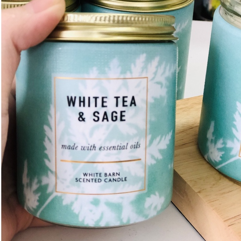Nến thơm Bath & Body Works WHITE TEA & SAGE 1bấc 198g