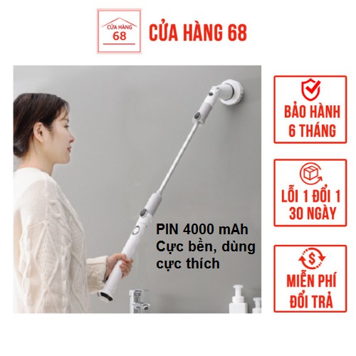 [CÓ SẴN] Chổi Cọ Nhà Vệ Sinh Bồn Cầu Toilet, Nhà Tắm Thông Minh Tự Động Bằng Điện, Tiện Lợi Với 4 Đầu Thay Thế -TR482