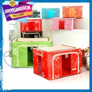 Combo Tủ Vải Đựng Đồ Living Box 66L Đa Năng Và 1 Túi Hút Chân Không Quần Áo