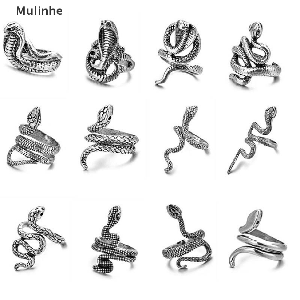 Nhẫn Hình Rắn Dạng Hở Màu Bạc Cổ Điển 21 Kiểu Tùy Chỉnh Thời Trang Cho Nam Và Nữ