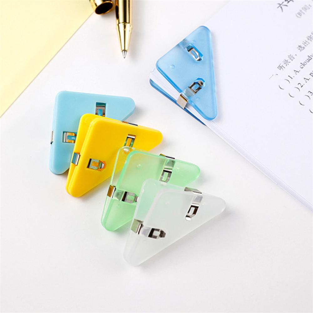 Bộ 5 Kẹp Góc Sách Hình Tam Giác Trong Suốt Dễ Thương E4I1