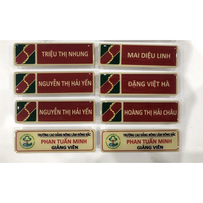 Bảng tên nhân viên nam châm cài áo chất liệu inox - keo thủy tinh trong suốt- Hình thật - BCA