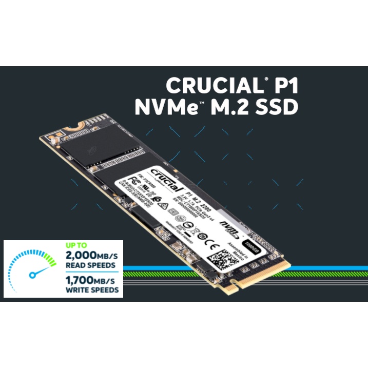 Ổ cứng SSD CRUCIAL P1 - M.2 PCIe NVMe [500GB] | BigBuy360 - bigbuy360.vn