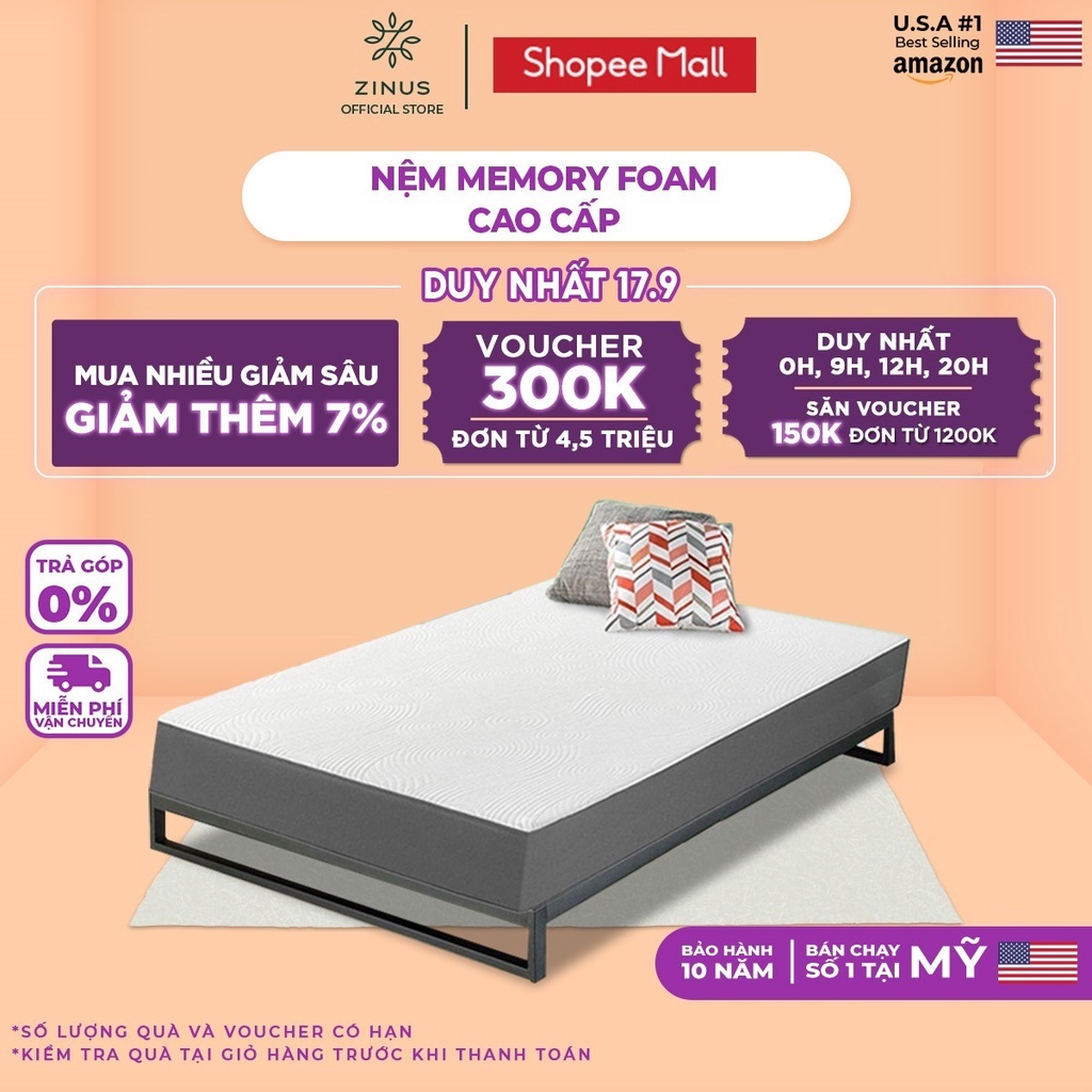 Nệm Foam Cuộn Hút Chân Không Cao Cấp Zinus