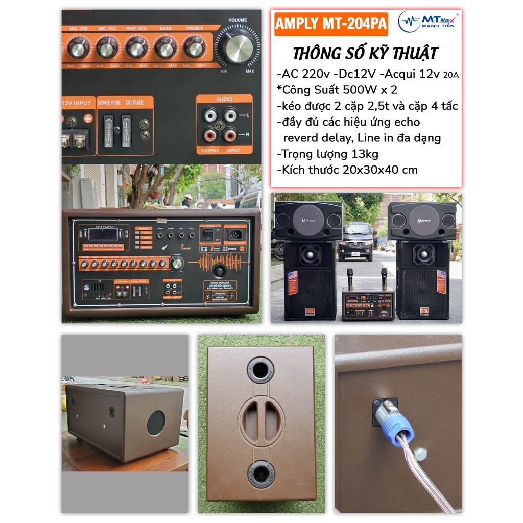 Amply dàn sách tay MTMAX MT-204Pa công suất lớn. Thiết kế tinh tế không kèm phần mạnh mẽ