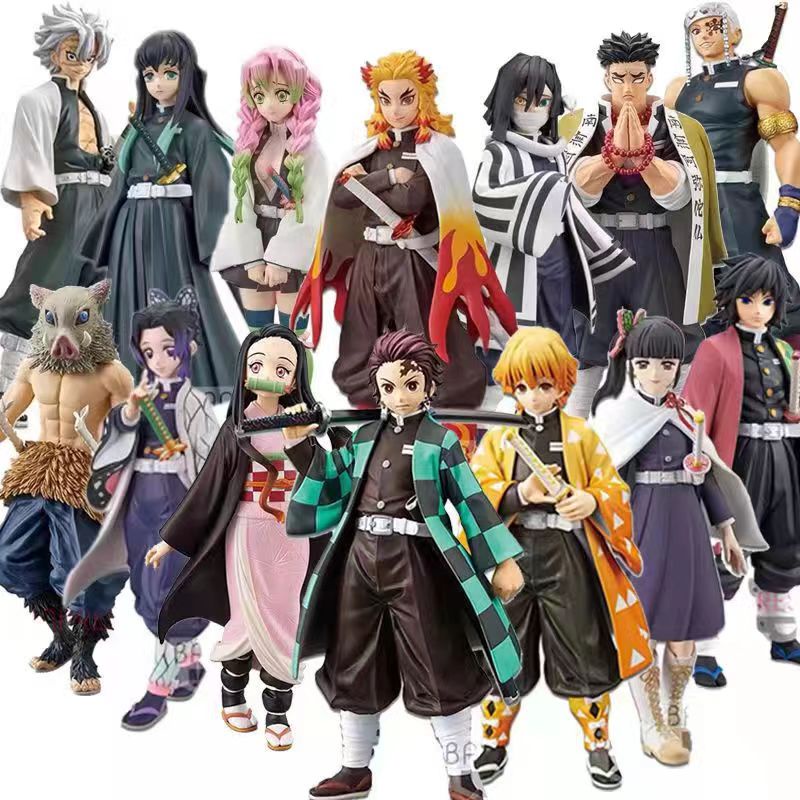 Mô hình Kimetsu No Yaiba figure Demon Slayer Tanjirou Nezuko Zenitsu Inosuke Giyuu Shinobu...figure thanh gươm diệt quỷ