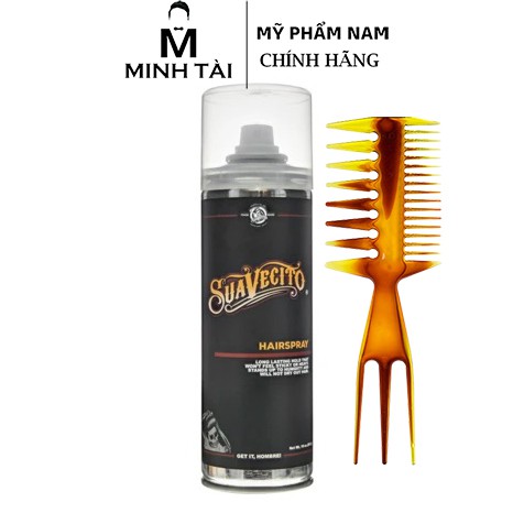 Gôm Xịt Tóc , Keo Xịt Tóc SUAVECITO Hairspray - 283g - Hàng Chính Hãng + Lược Chải Tóc Texture