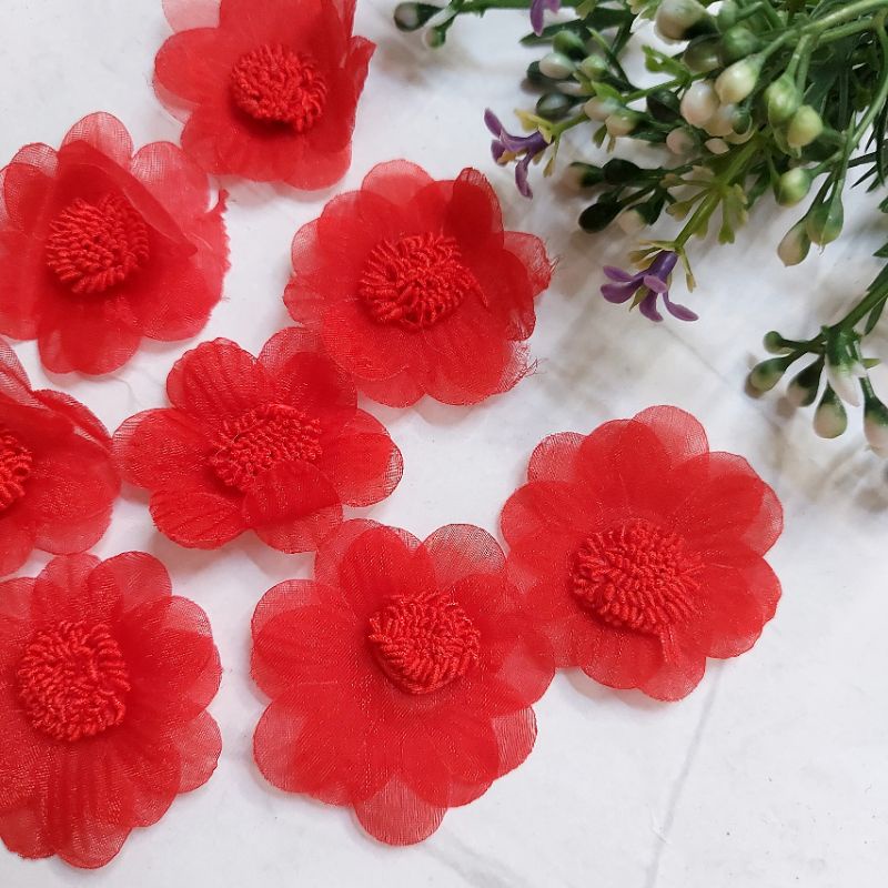 Hoa trang trí thủ công , size 4cm