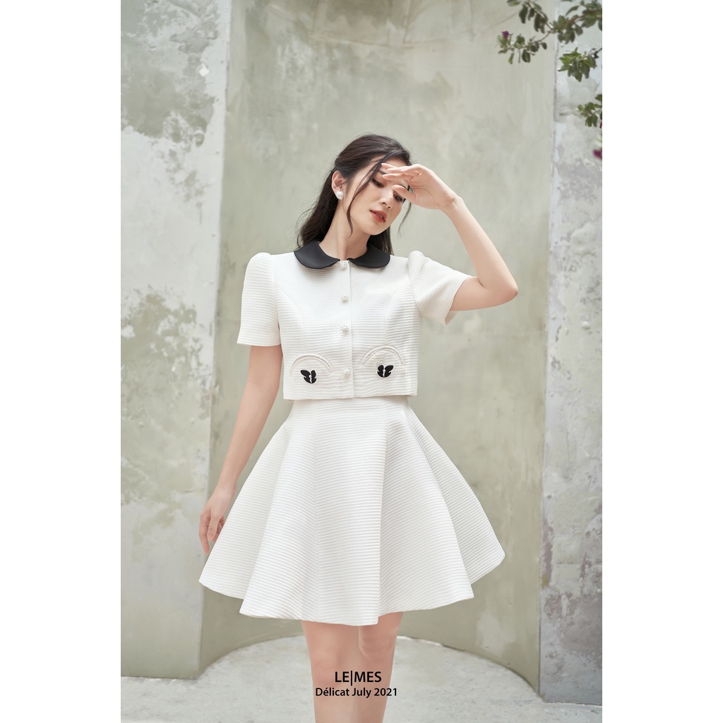 LEMES - Áo ctoptop Pinky với chân váy Na