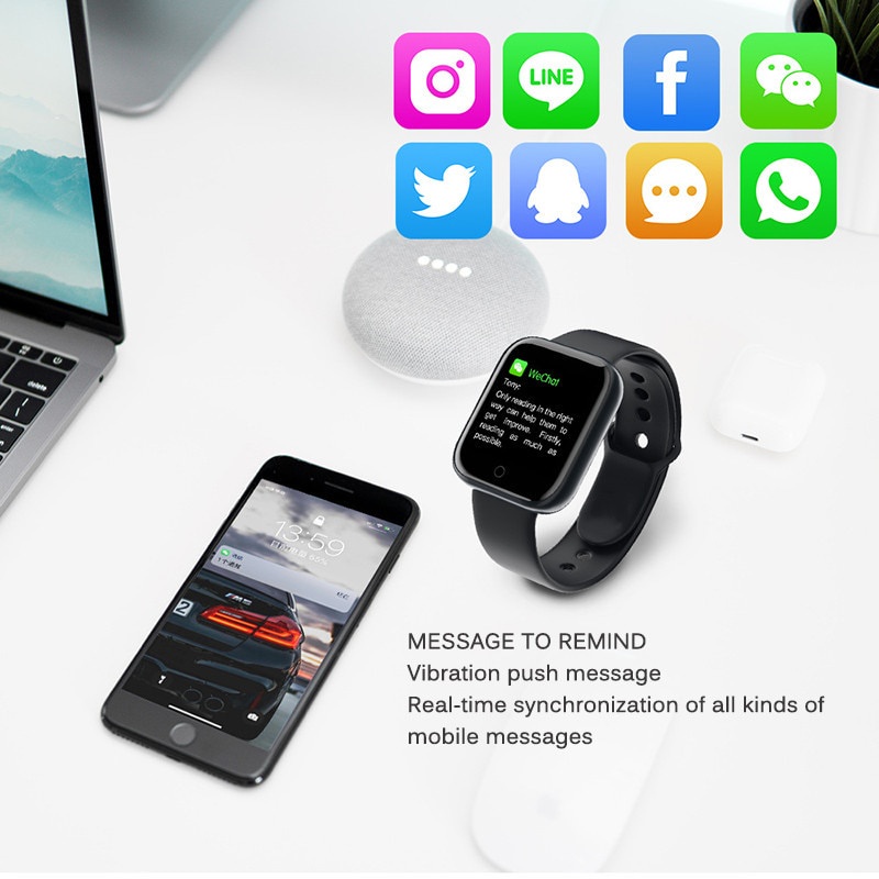Đồng Hồ Đeo Tay Thông Minh D20 Hỗ Trợ Đo Huyết Áp Tập Thể Thao Cho Apple Xiaomi Android