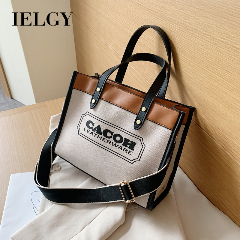 Túi xách IELGY đeo vai bằng vải canvas sức chứa lớn nhỏ gọn họa tiết joker thời trang