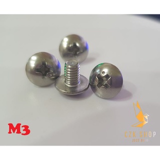 Vít pake bulong đầu dù inox 304 - kích thước m3