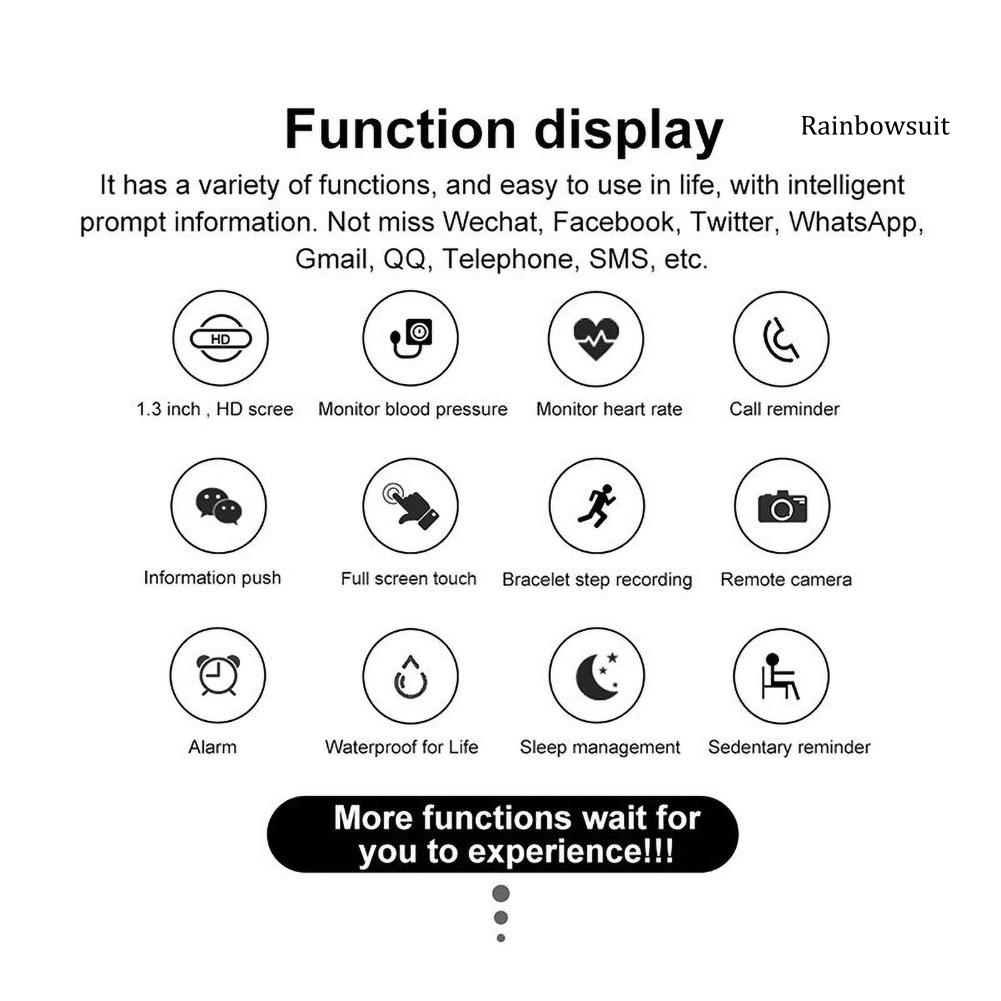 Đồng Hồ Đeo Tay Thông Minh Rb- P8y Chống Nước Theo Dõi Huyết Áp Kết Nối Bluetooth