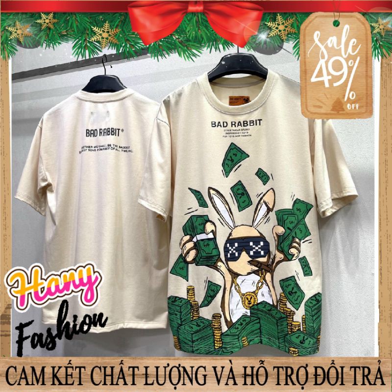 [ FULL TAG ] Áo thun unisex tay lỡ BAD HABBITS DOLLA TEE đầy đủ tag cổ tag tay || Hany shop