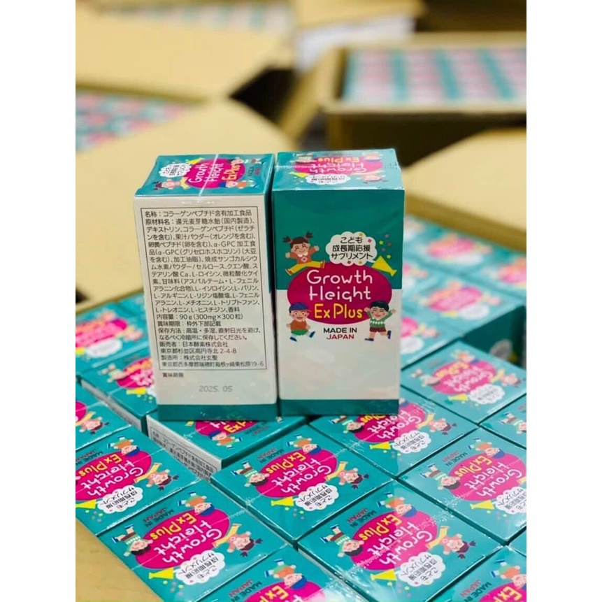 VIÊN UỐNG HỖ TRỢ TĂNG CHIỀU CAO GROW HEIGHT EX PLUS VỊ CAM HỘP 300 VIÊN