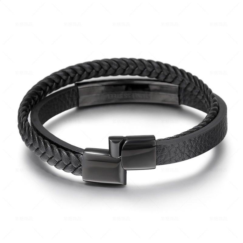 Vòng Tay Da Nhiều Lớp Phong Cách Hip Hop Cổ Điển Thời Trang Cho Nam