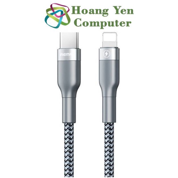 Cáp Sạc Nhanh 18W Remax RC-009i TYPE C to LIGHT-NING (cho ip,tablet táo,Dây Dù 1M)-BH 6 Tháng | Type C-