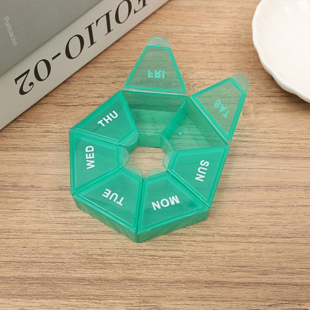 Hộp đựng thuốc viên 7 ngăn chống quên nhiều màu sắc tiện lợi