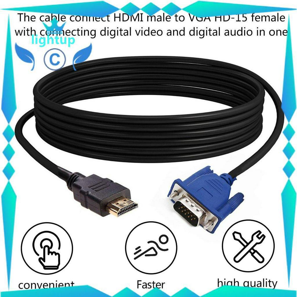 Cáp chuyển đổi HDMI sang VGA cho PC máy tính xách tay máy tính bảng độ phân giải cao