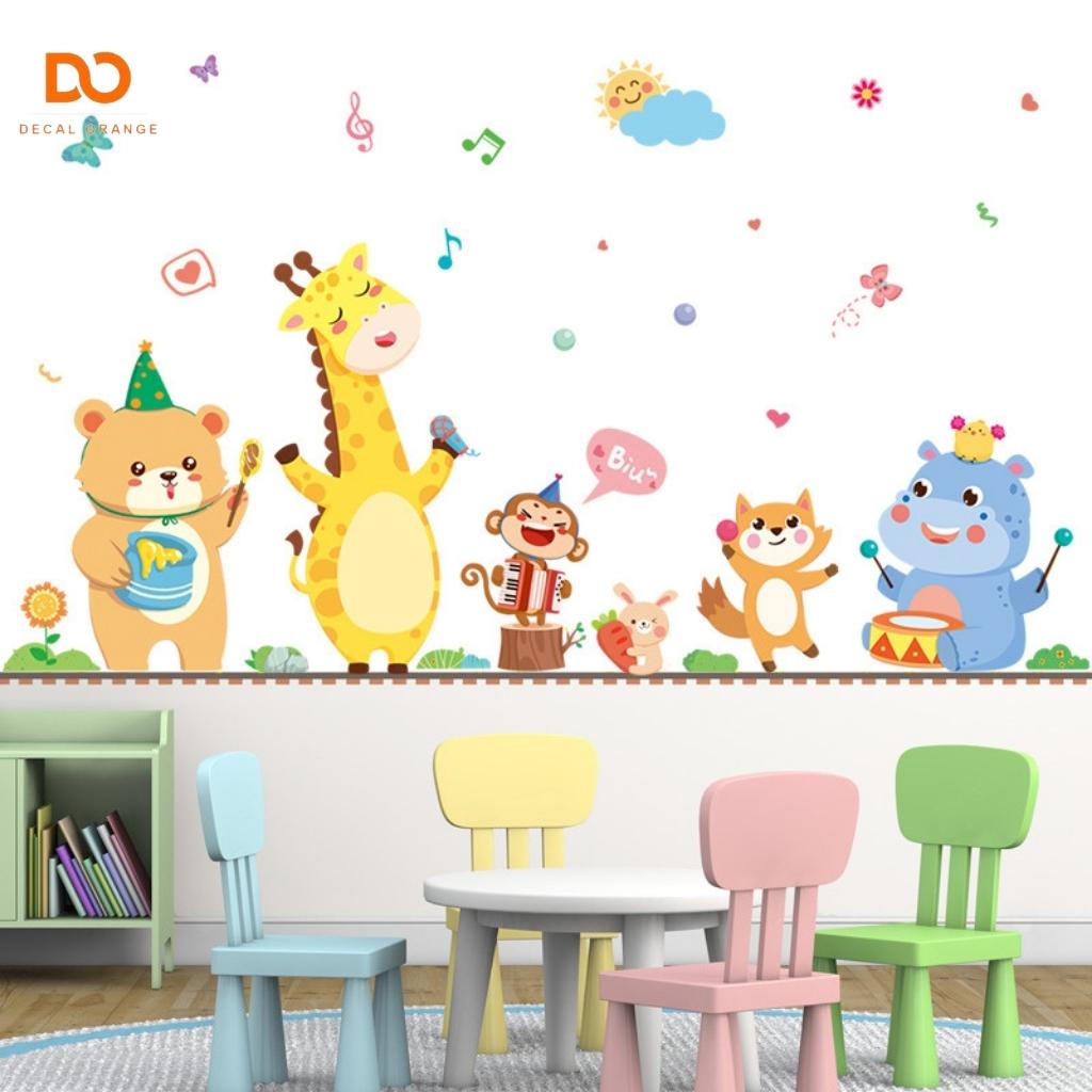 Decal dán tường  cho bé ban nhạc hoạt hình trang trí phòng ngủ  tủ quần áo
