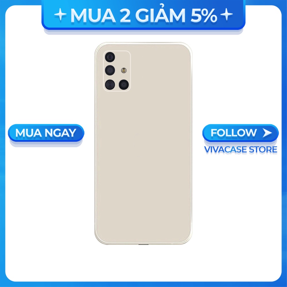 Ốp lưng cạnh vuông Samsung A10/A30S/A72/A50S/A32/...viền bảo vệ camera trơn màu