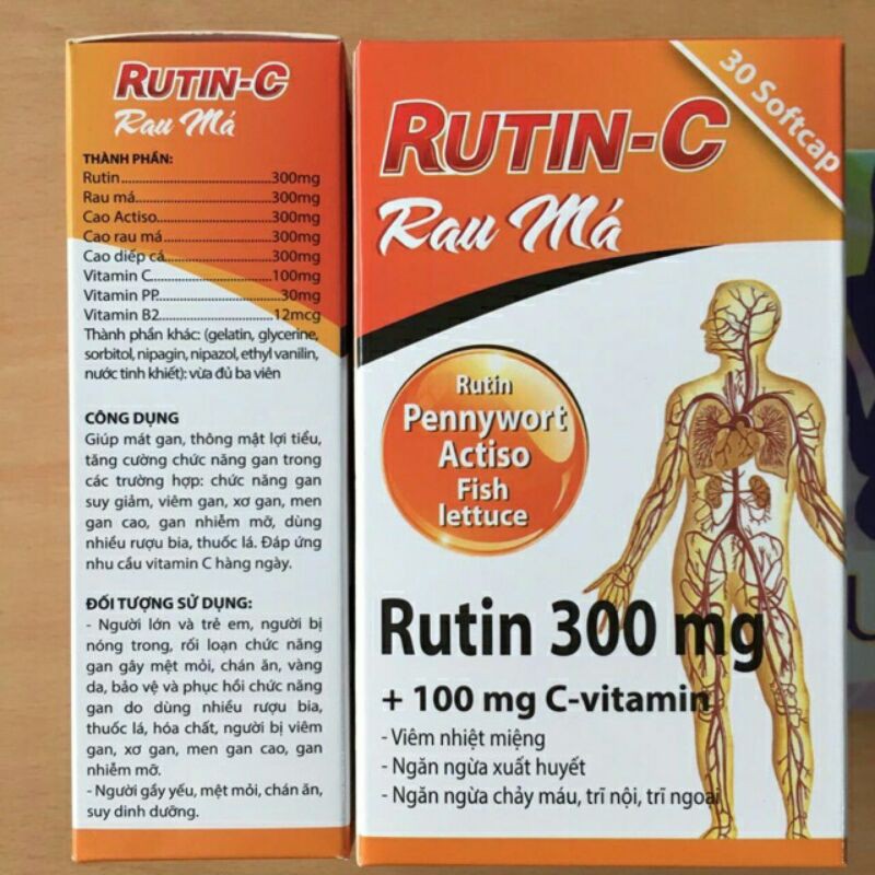 Viên Rutin C Rau Má (hộp 30 viên)