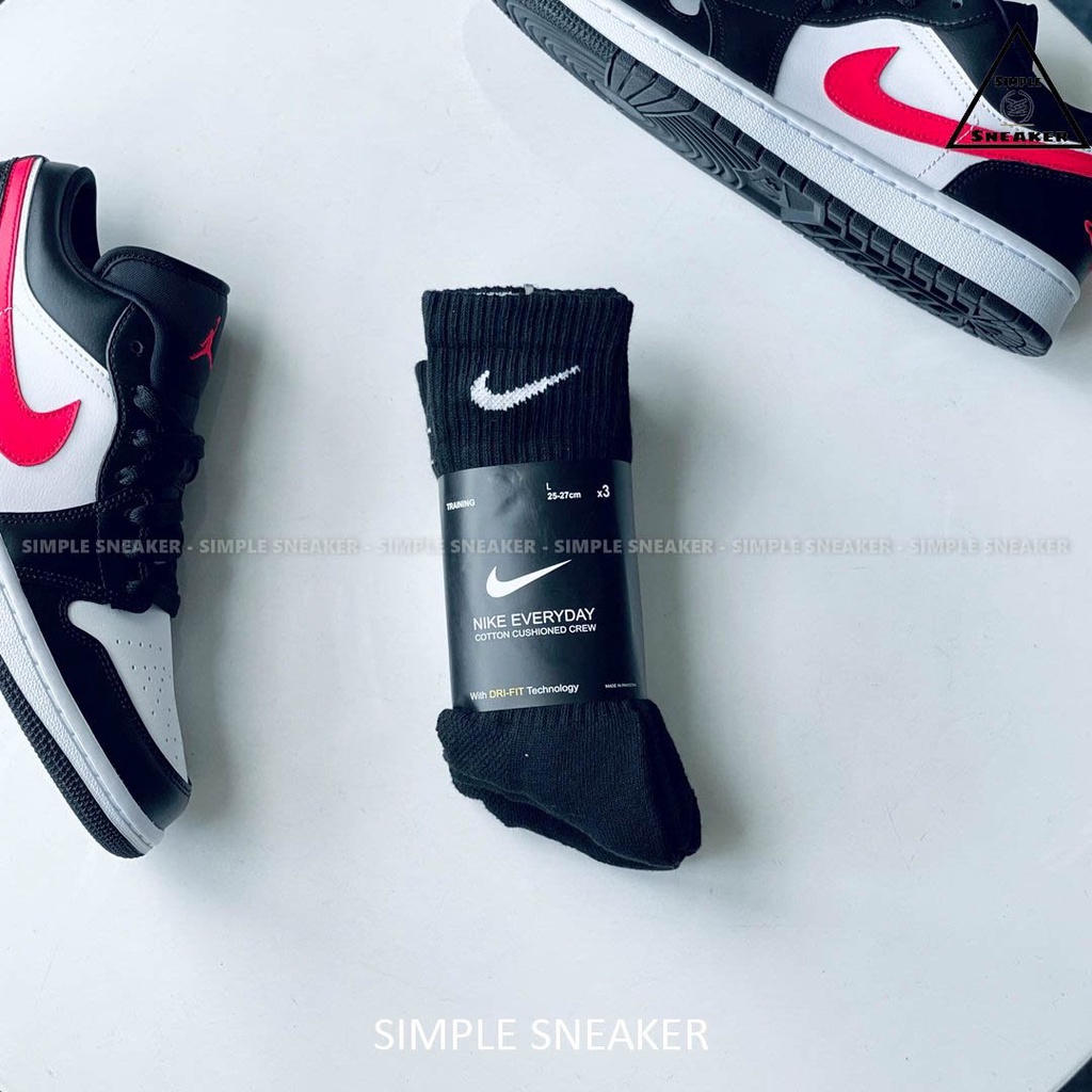 Pack 3 Đôi Vớ Nike Cổ Cao Dri-Fit 💙FREESHIP💙Tất Nike Unisex Chính Hãng - Chất Cotton Chơi Thể Thao - Chống Hôi Chân