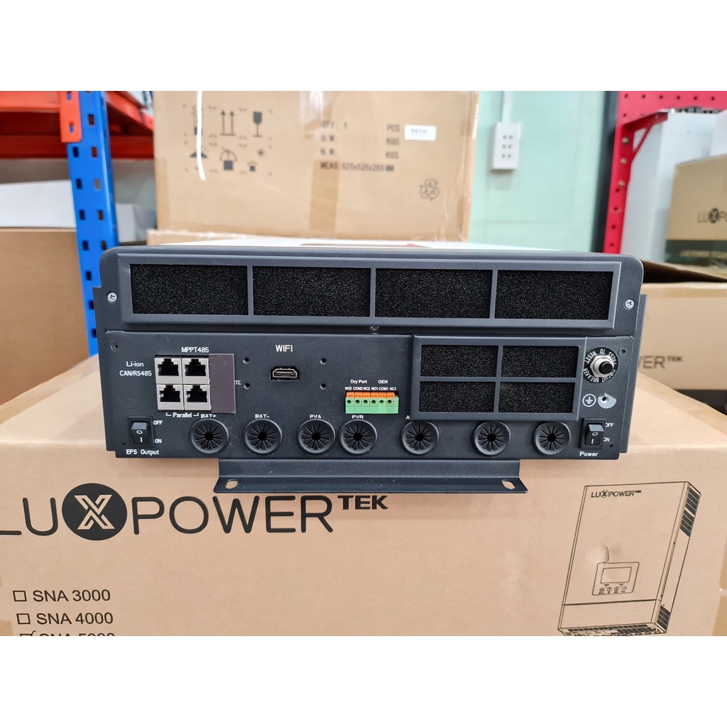 Inverter độc lập & hòa lưới, biến tần Hybrid Luxpower 5kW - 2MPPT 6000W pin mặt trời - Mã SNA 5000 WPV chính hãng