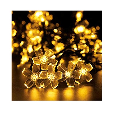 Dây đèn LED trang trí dài 5m 20 bóng hình hoa anh đào có điều khiển từ xa dùng pin