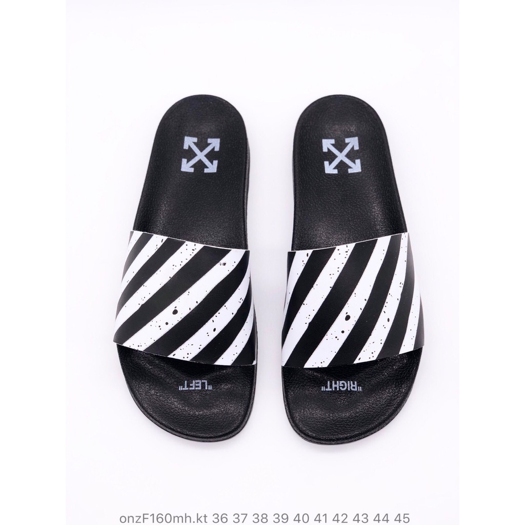 【kai】【Giá đặc biệt】OFF-WHITE OFFCLAL SHOE BOX OW onzf160mh.kt Joint slippers Joint SB slippers Zebra crossing
