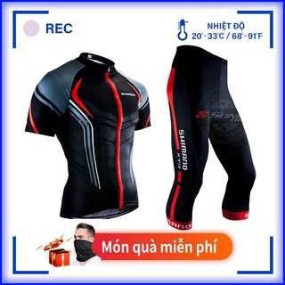 【TRONG KHO】SHIMANO Nâng cấp mới Bộ Jersey đi xe đạp Bộ quần áo 3/4 đi xe đạp với miếng đệm gel thoải mái