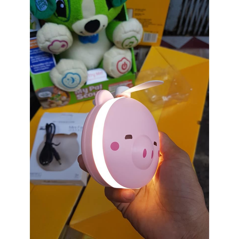 (SHOP SỈ) QUẠT SẠC MINI HÌNH THÚ CÓ LED + GƯƠNG 3IN1 MẪU MỚI (GIÁ CHẤT) T5 in 1