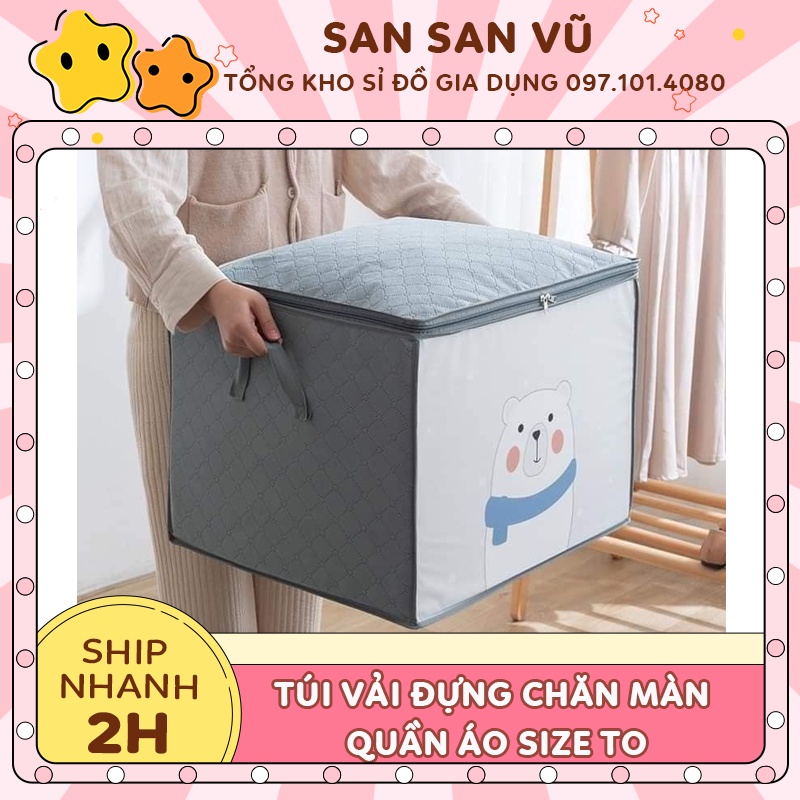 Túi vải đựng chăn màn giỏ quần áo chống ẩm đóng gói du lịch đa năng có thể gấp gọn