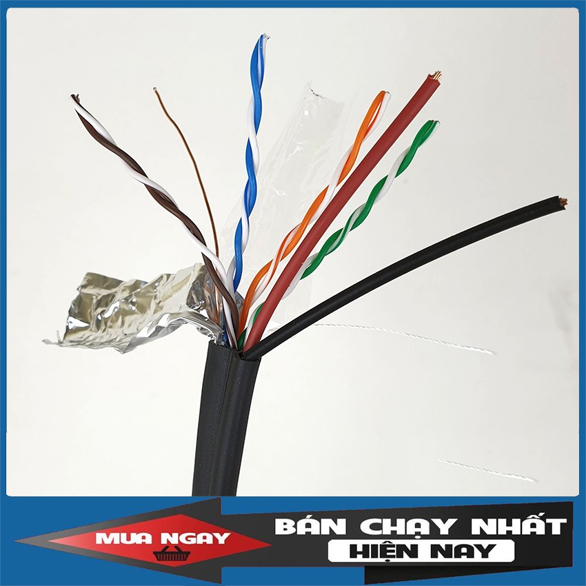 [CHÍNH HÃNG] Cáp mạng Cat5e FTP HDPRO kèm nguồn lõi hợp kim CCA - Đại lý phân phối toàn quốc