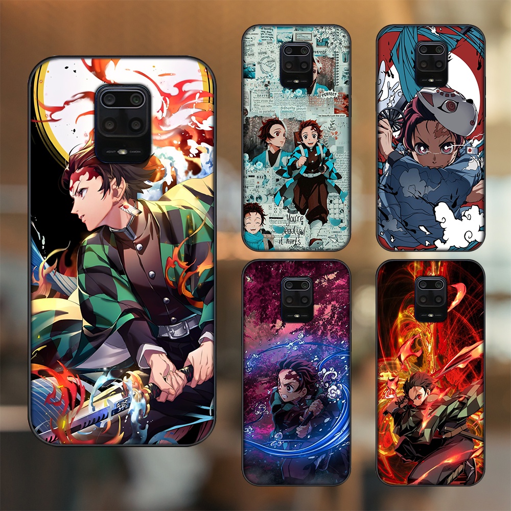 Ốp lưng Xiaomi Redmi Note 9s, Note 9 Pro viền đen in hình Tanjiro Kimetsu No Yaiba