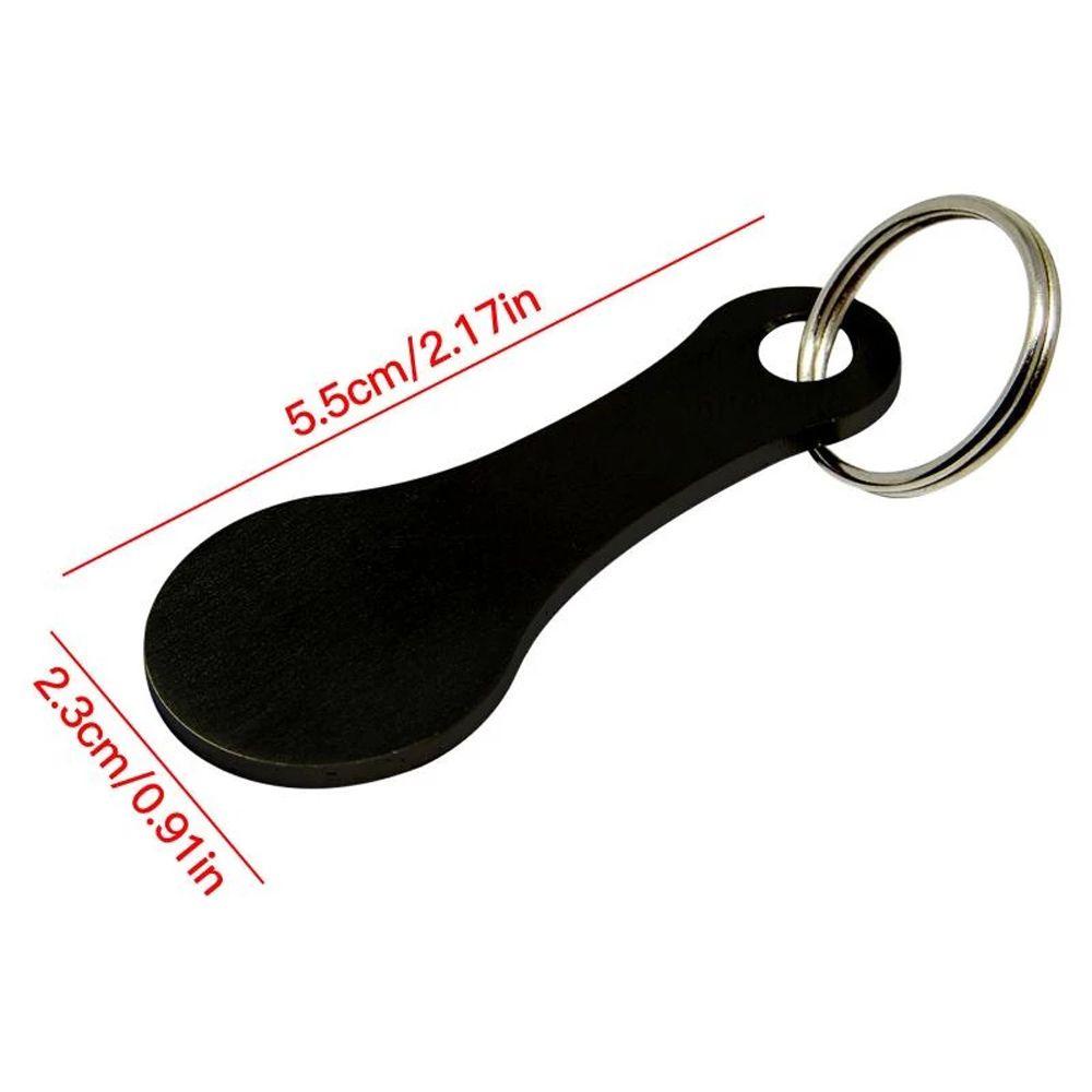 LANFY Móc Treo Chìa Khóa Xe Đẩy Mua Sắm Bằng Thép Không Gỉ Màu Đen
