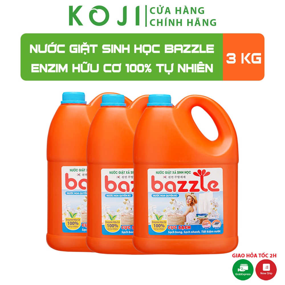 Nước giặt xả sinh học Bazzle Hàn Quốc hương nước hoa Quyến rũ sạch hơn sạch nhanh hơn dịu nhẹ với cả bé yêu