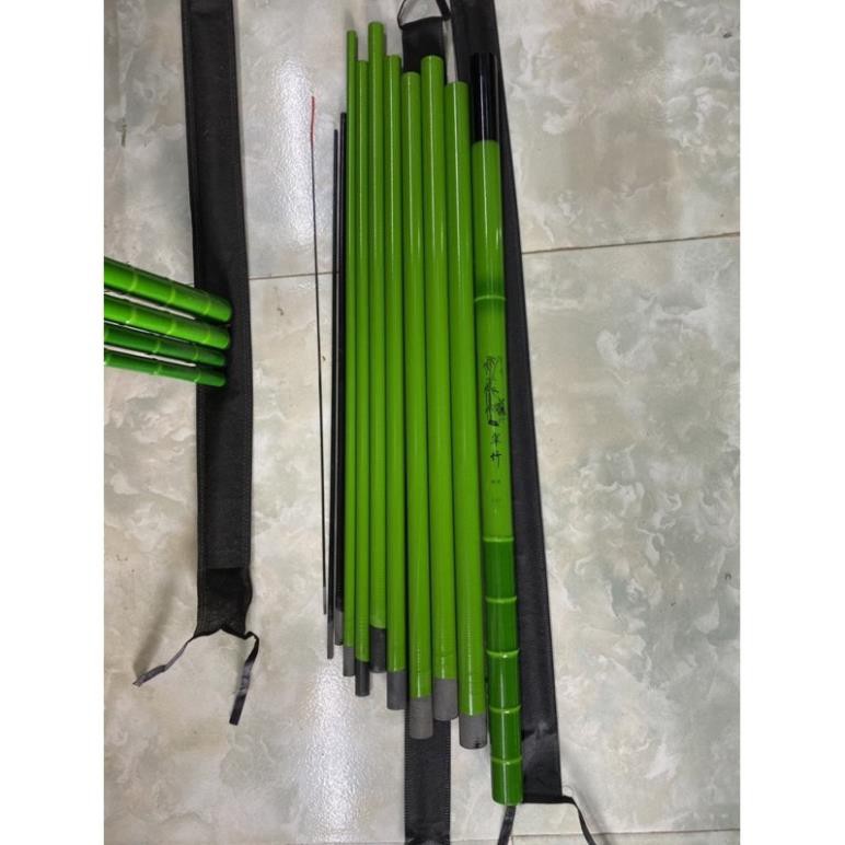 Cần câu tay trúc xanh 3h chất liệu chuẩn carbon nhạc tĩnh 1kg