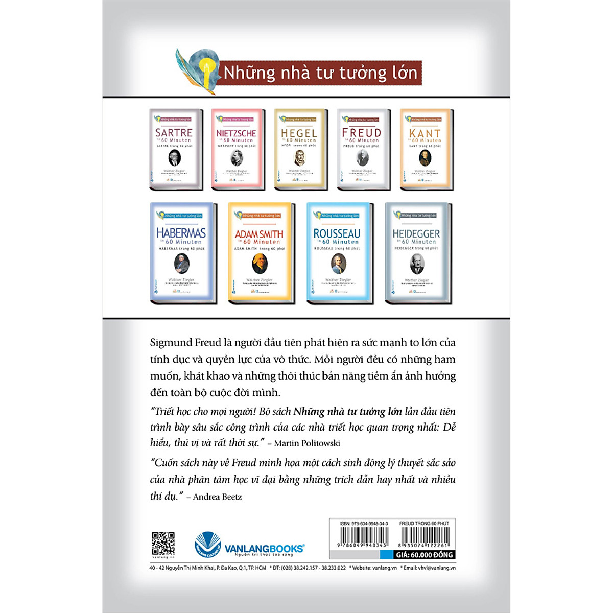 Sách Những Nhà Tư Tưởng Lớn - FREUD Trong 60 Phút | BigBuy360 - bigbuy360.vn