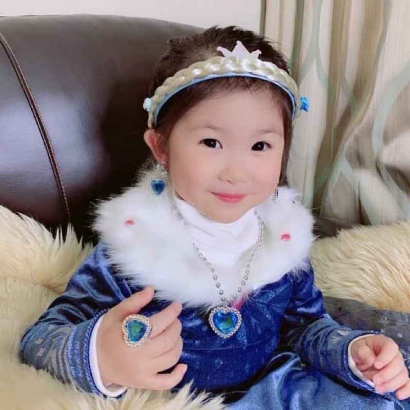 Phụ kiện hoá trang vương miện đũa thần tóc giả găng tay công chúa Elsa Frozen