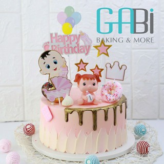 Set topper trang trí bánh em bé+ bình sữa