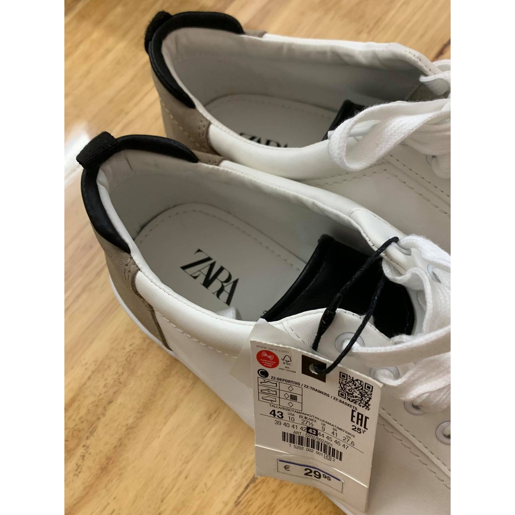 Giày Trắng White Sneaker Zara ( Soft Leather ) Chính hãng 100%