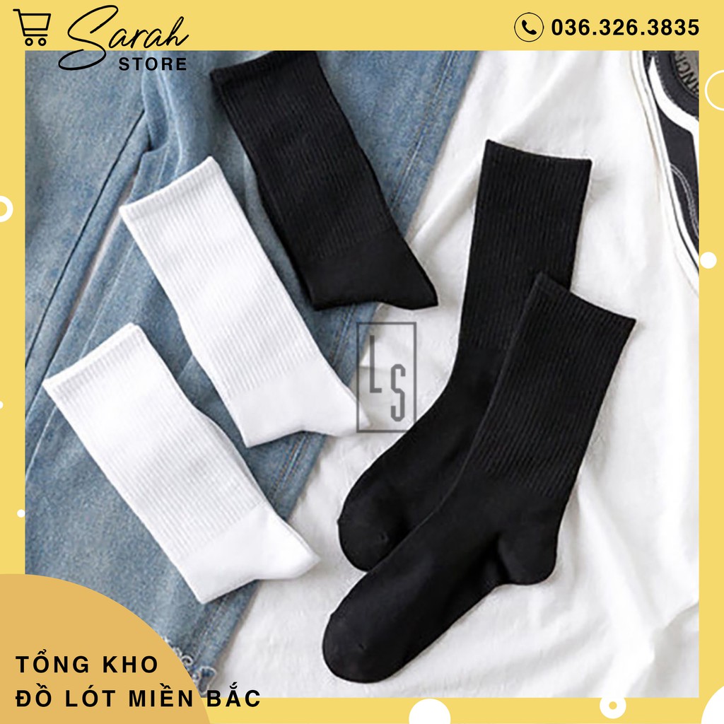 Tất Cao Cổ Trơn Gân - Tất Trơn Gân Unisex
