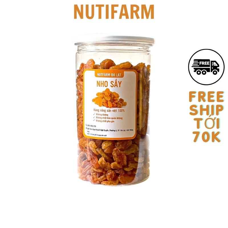 Nho khô sấy dẻo không đường chua ngọt tự nhiên 400gr NutiFarm trái cây sấy đặc sản đà lạt