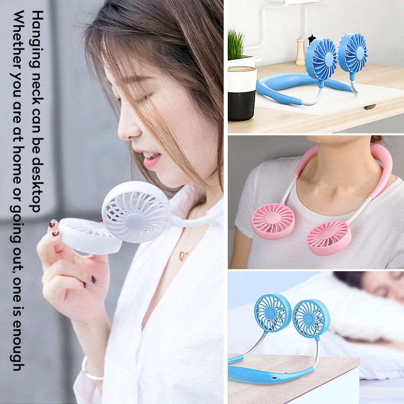 Quạt Mini Đeo Cổ Di Động Kèm Sạc USB Tiện Dụng Chất Lượng Cao