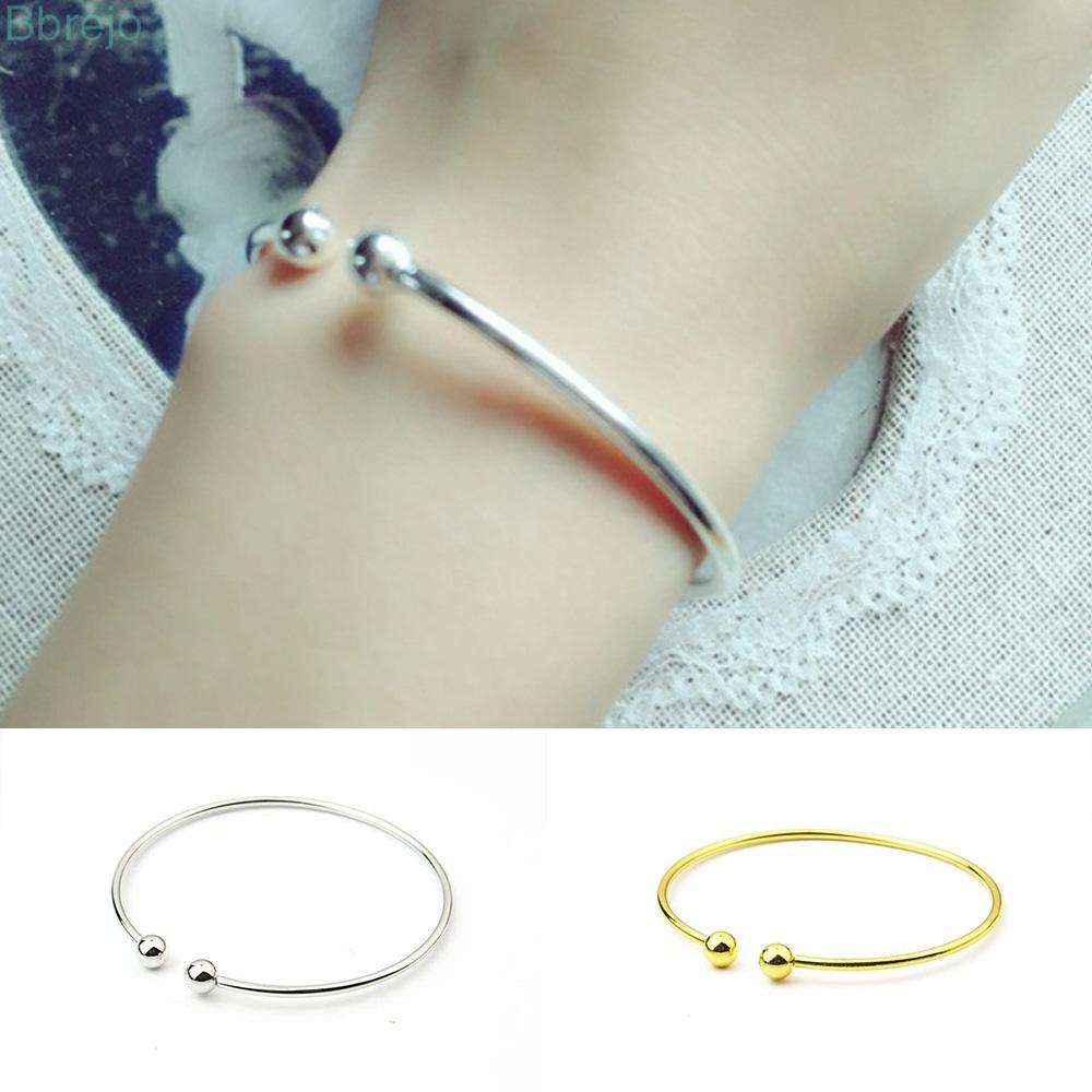 Phụ nữ Mở hình dạng C Vòng đeo tay Đơn giản Phù dâu Vòng tay Vàng Bạc Cuff Quà tặng 1 * Braceletwell